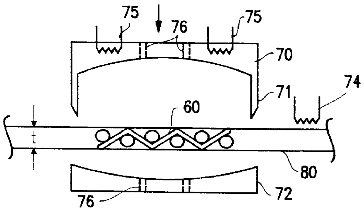 Wire mesh insert for thermal adhesives