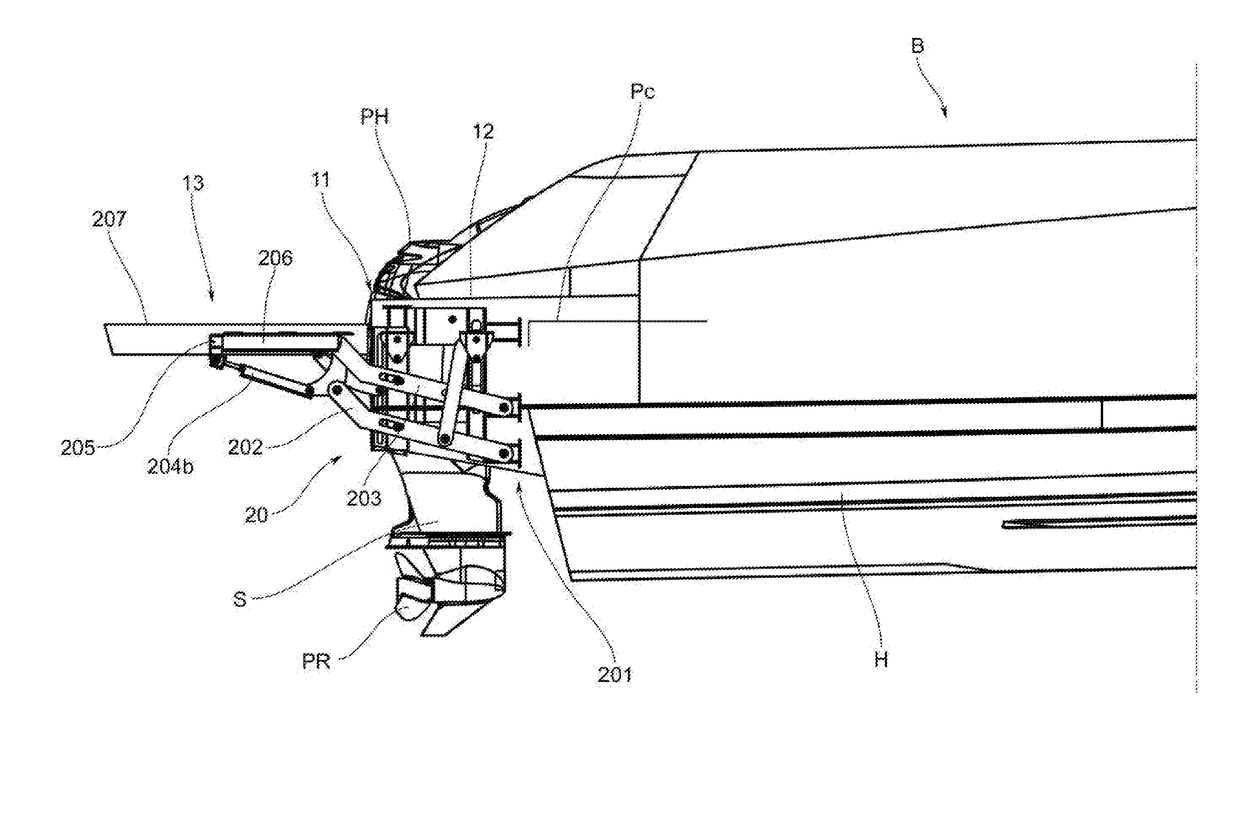 Stern platform assembly for an outboard propelled boat