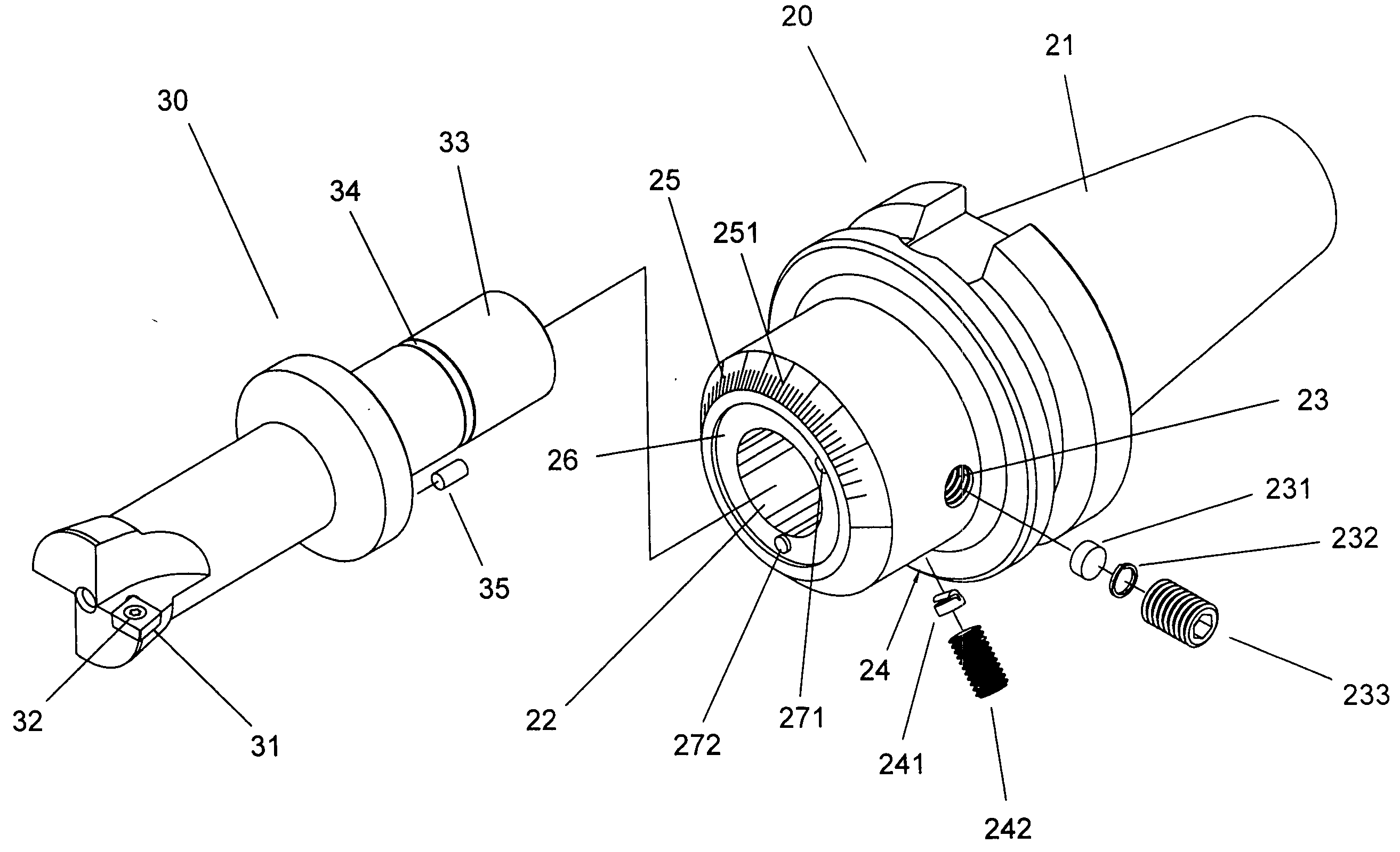 Micro-adjustable boring bar