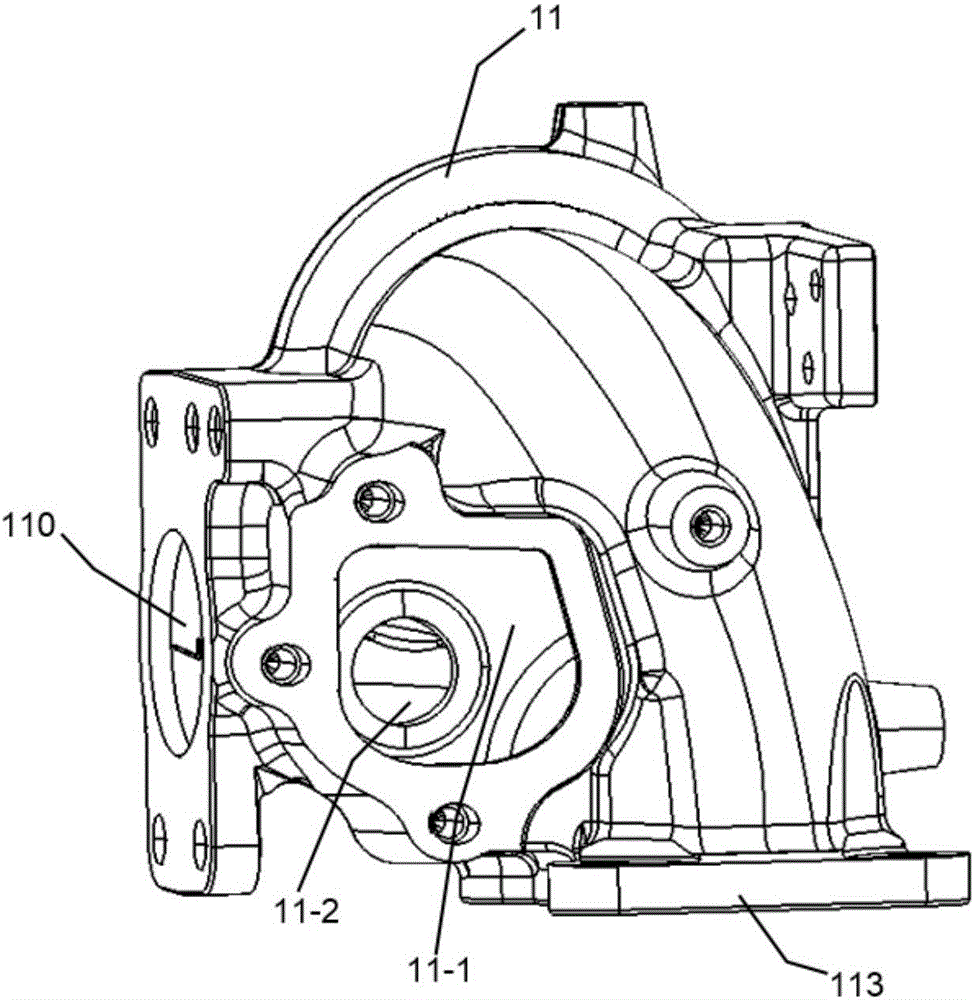 Turbine end structure for turbocharger