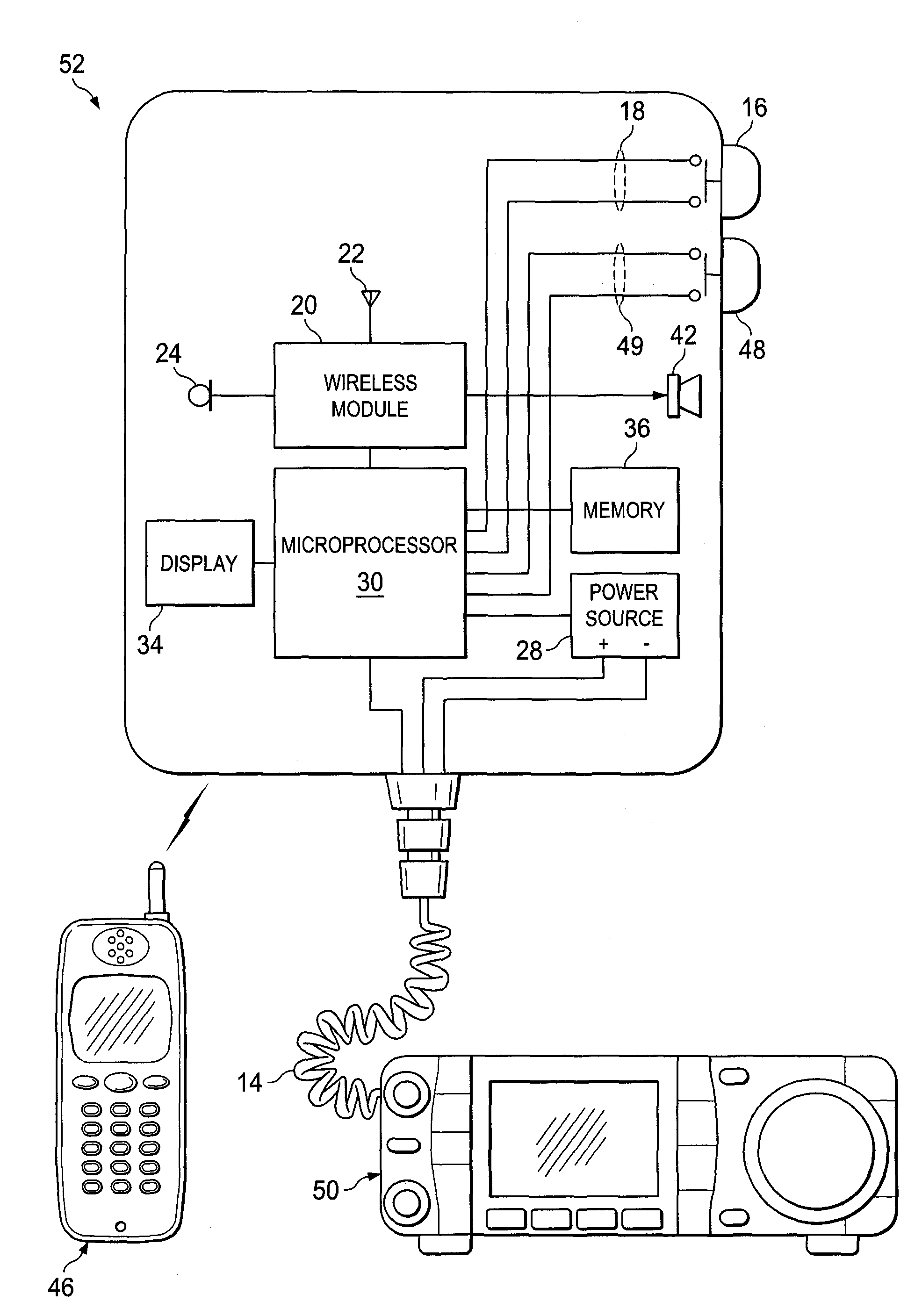 Marine communication device with wireless cellular telephone connectivity