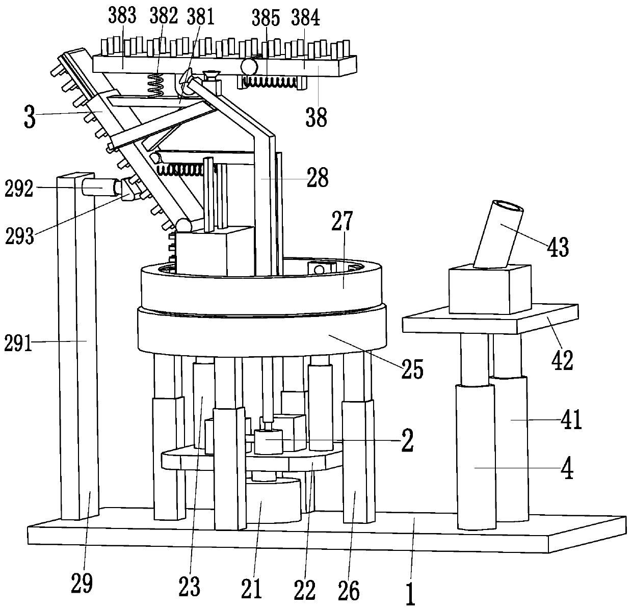 Conical chemical experiment glass bottle cleaning and drying device