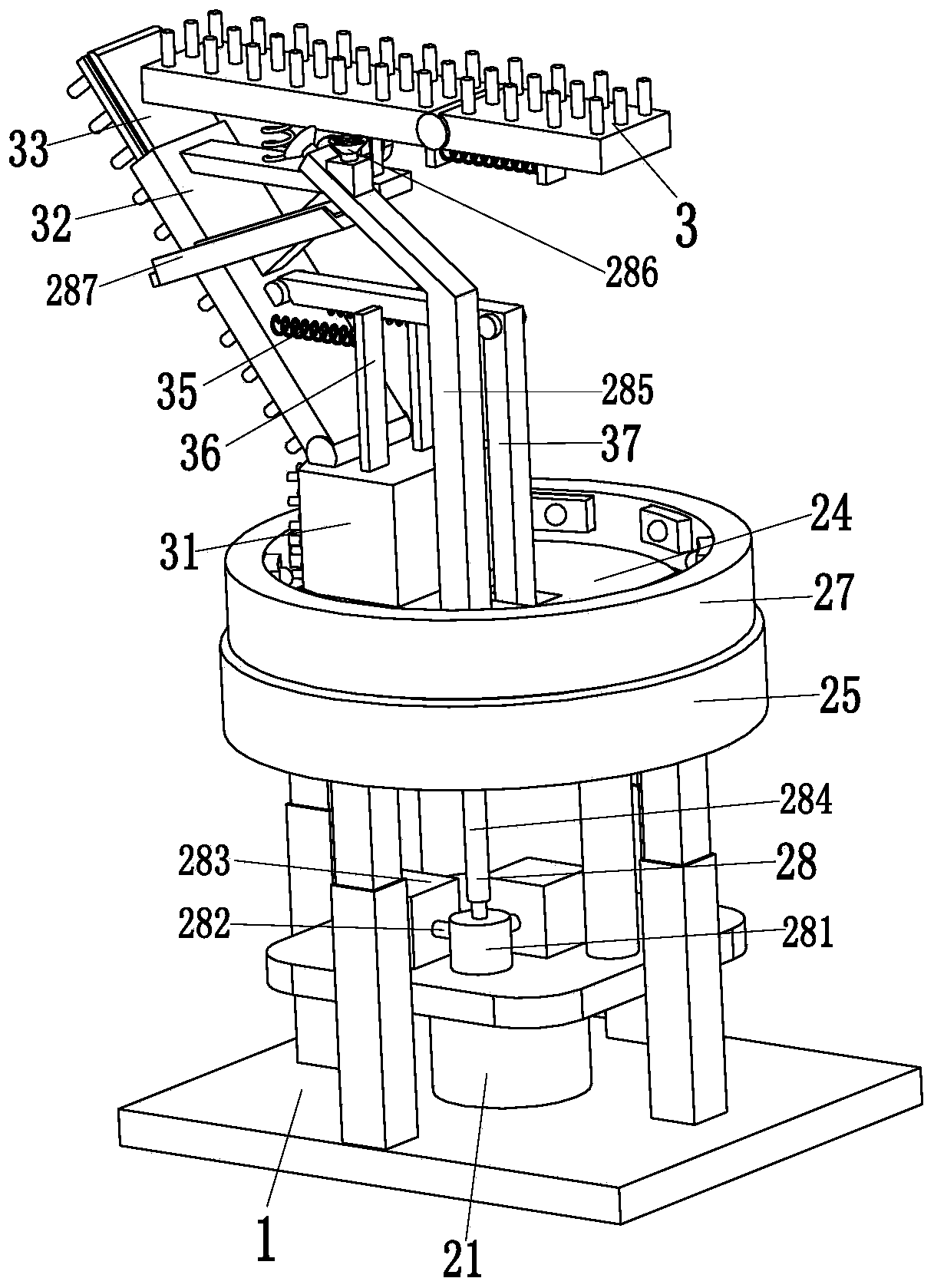 Conical chemical experiment glass bottle cleaning and drying device