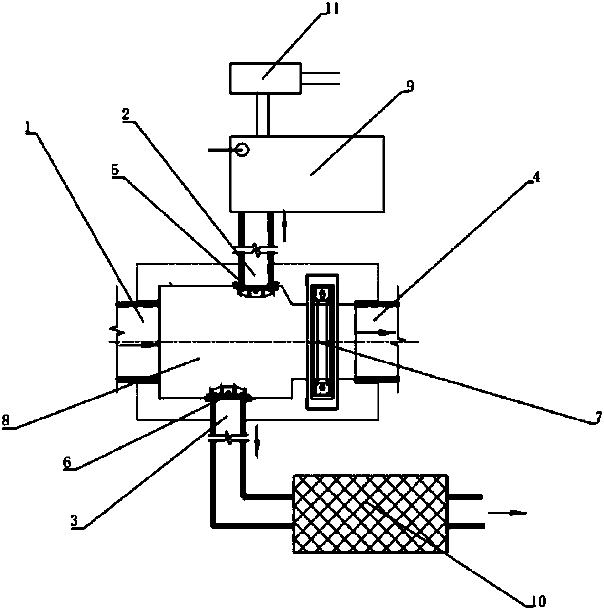 Drainage system with treatment facilities and drainage control method