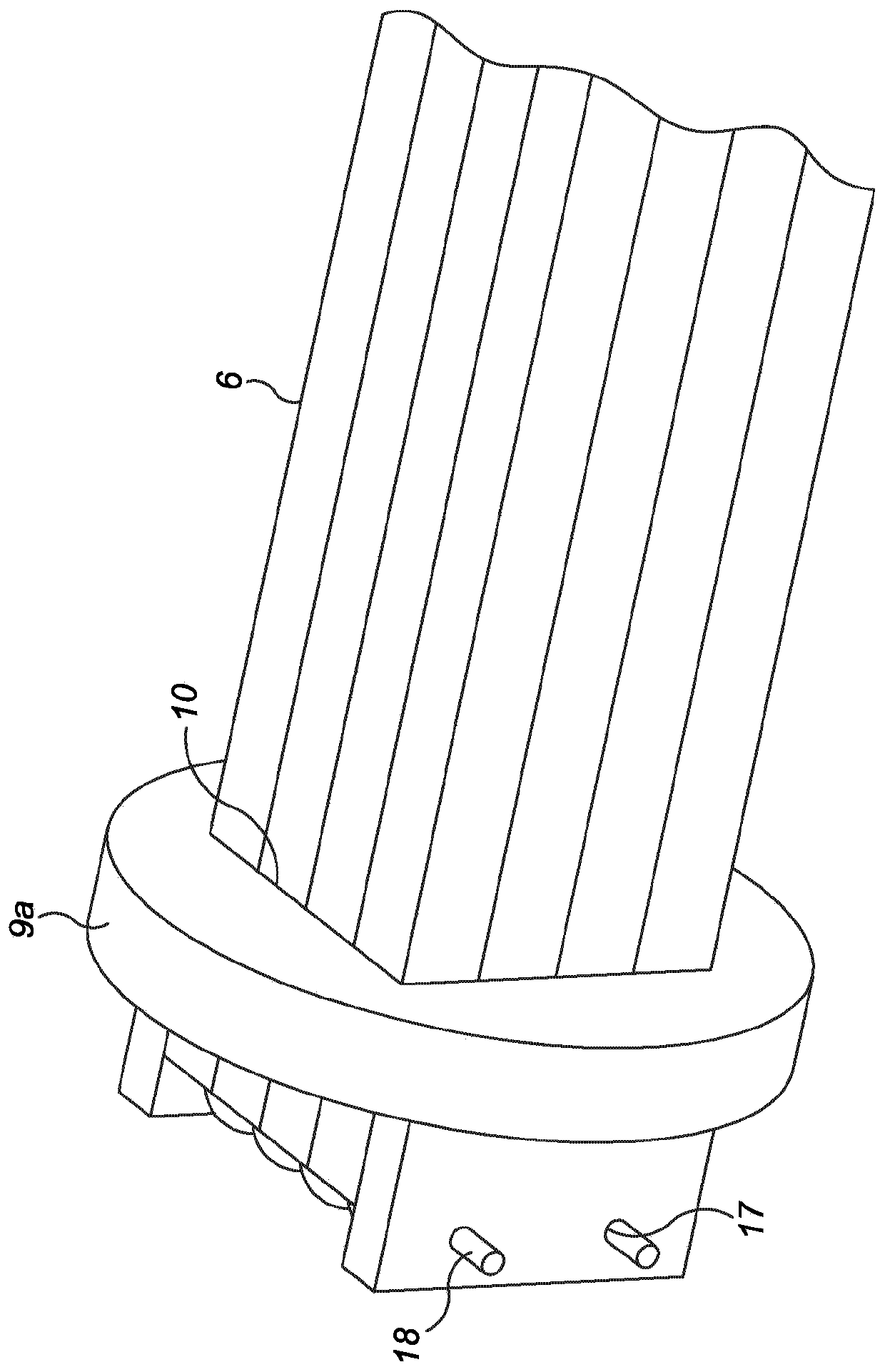 Electric fluid flow heater with heating element support member