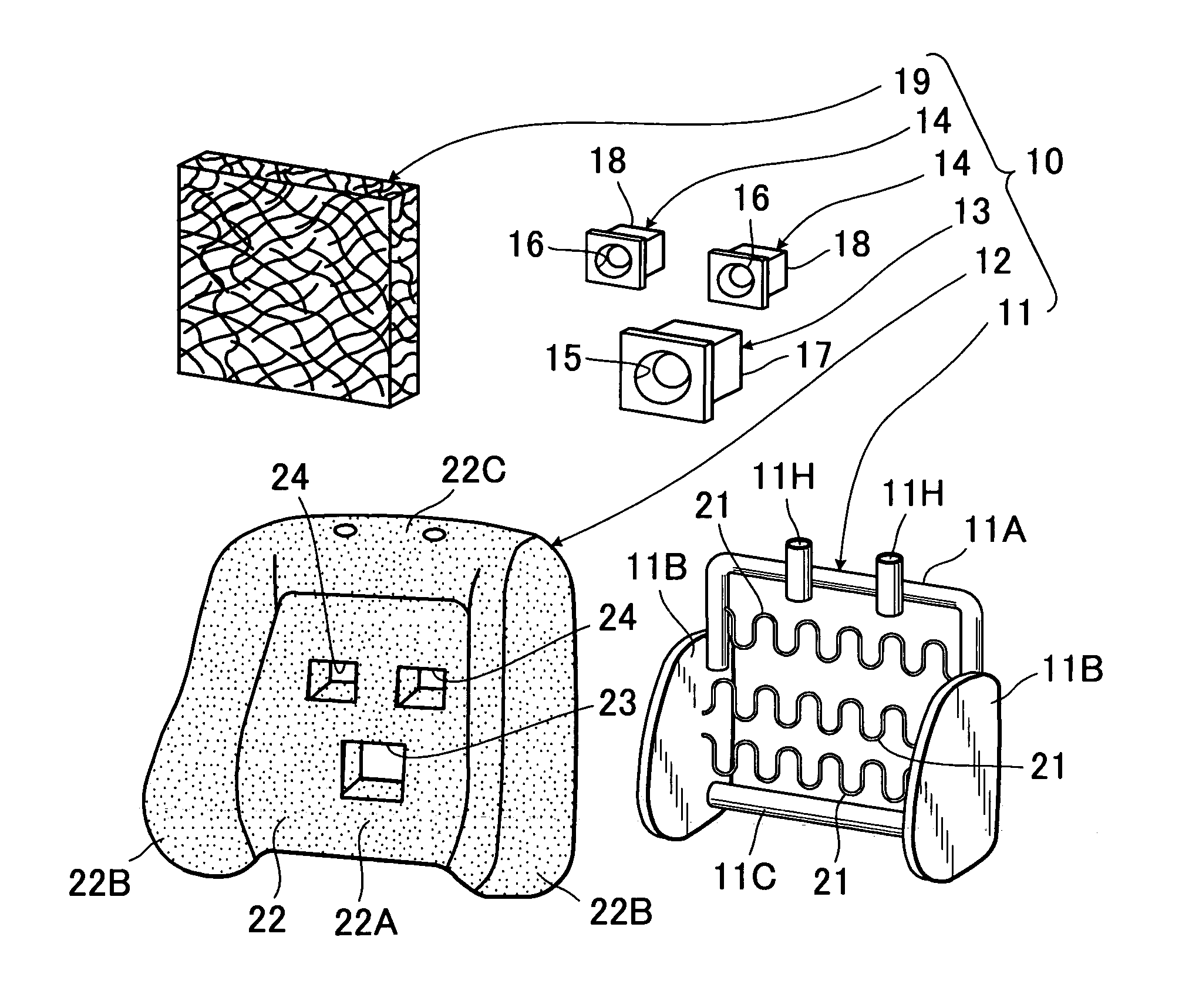 Acoustic structure of seat back