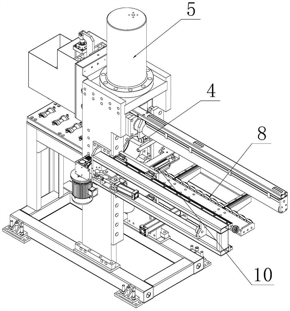 A sizing mechanism of aluminum rod hot shearing machine