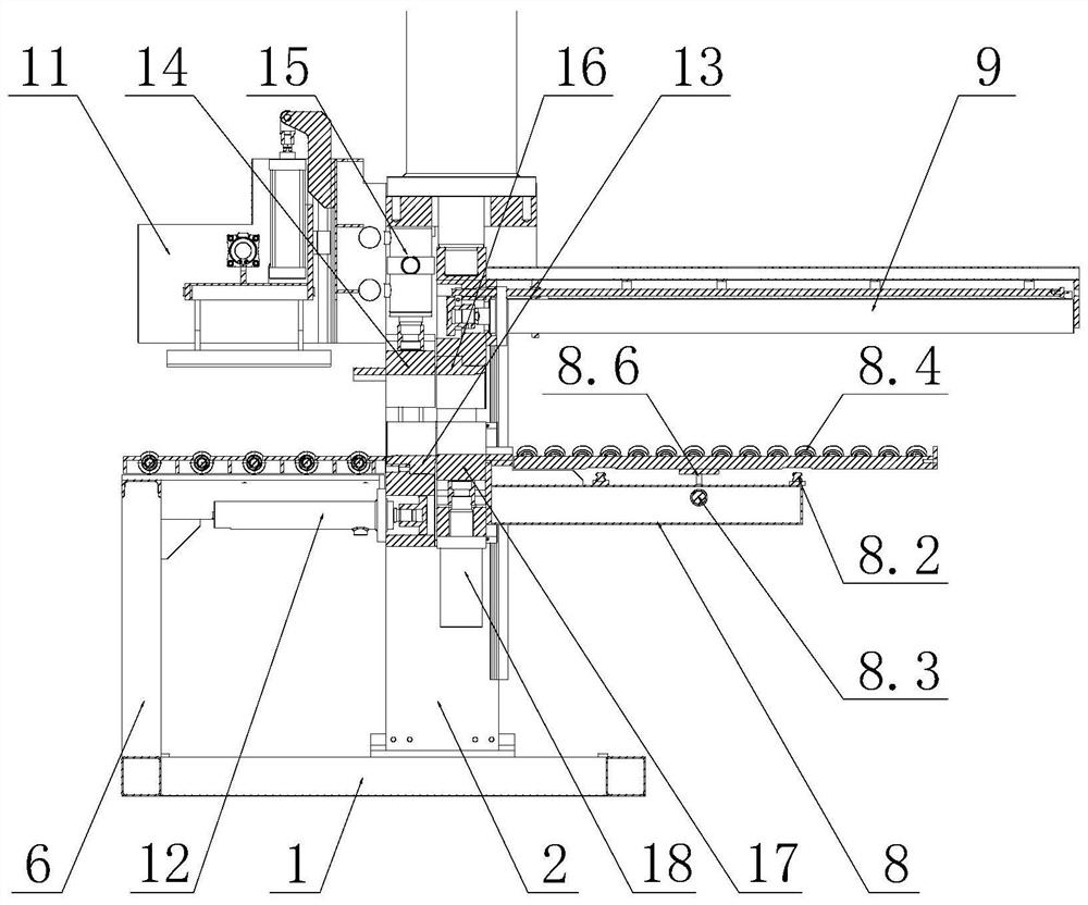 A sizing mechanism of aluminum rod hot shearing machine