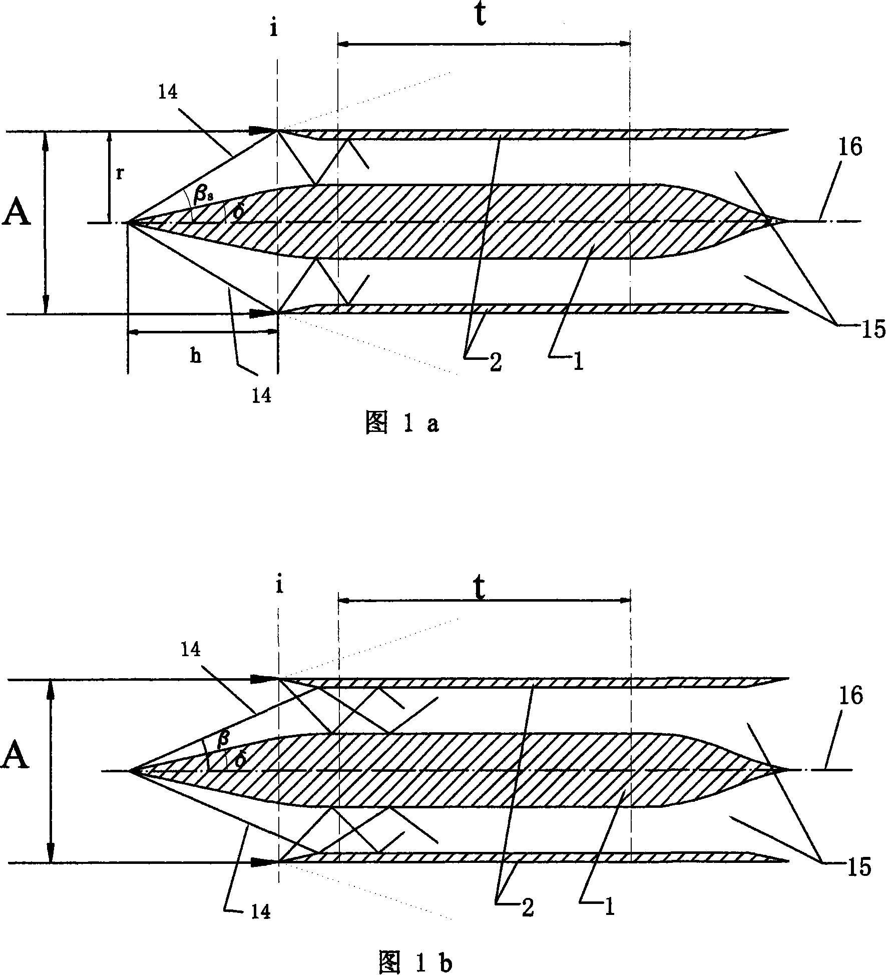 Bomb body structure capable of reducing shock wave drag of bomb body and method thereof