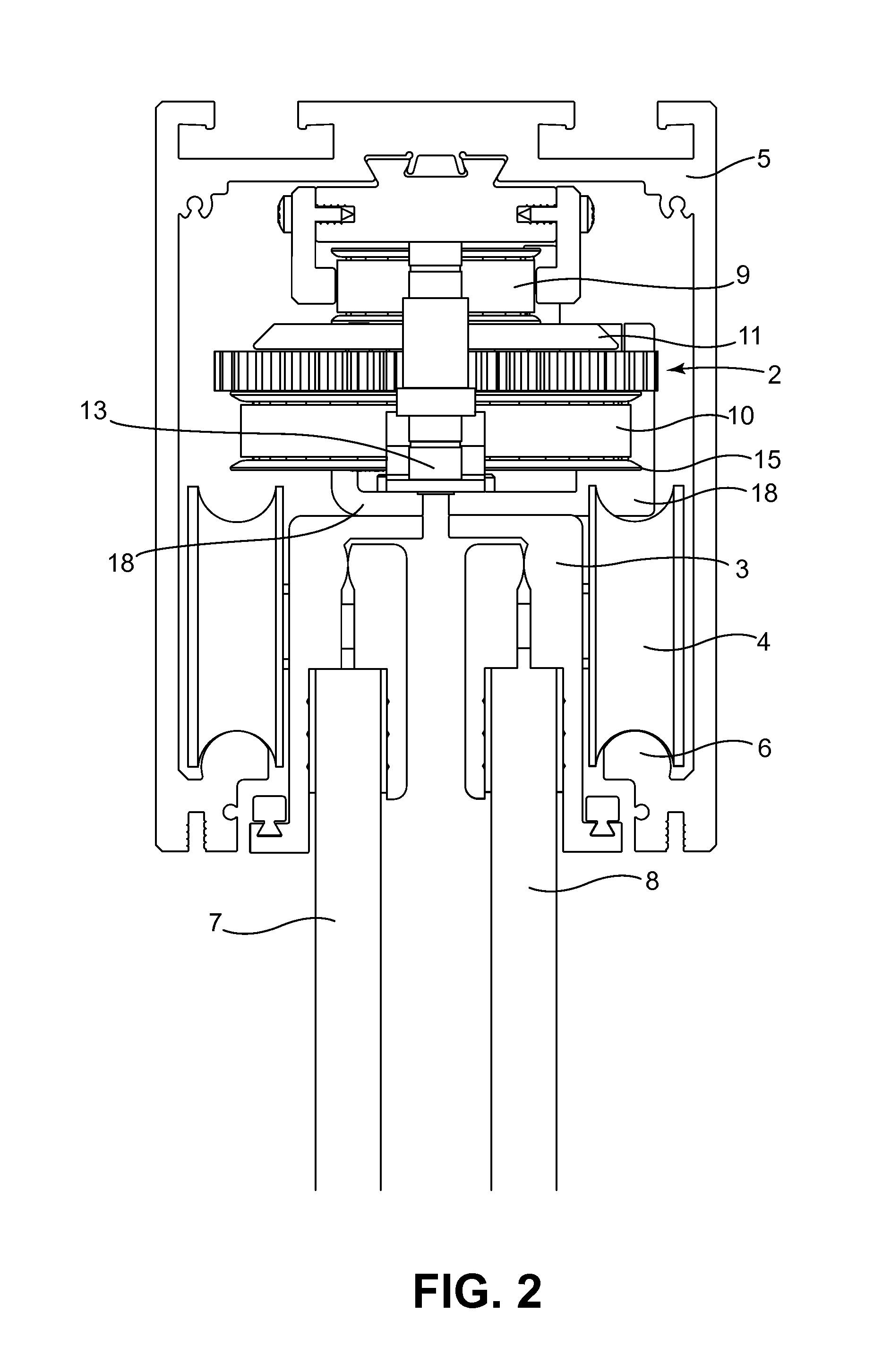 Simultaneous displacement device for sliding doors