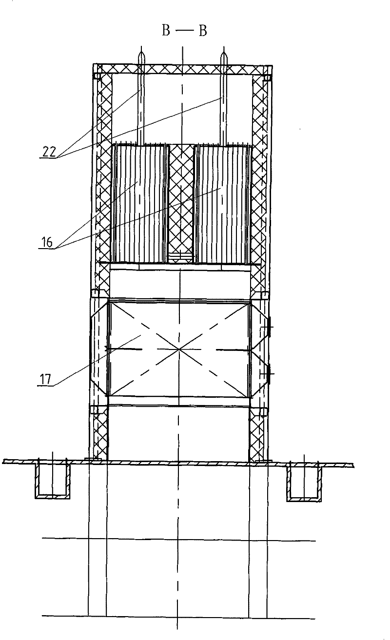 Large-scale water-fire tube hot water boiler of double-barrel transverse vertical type threaded flue