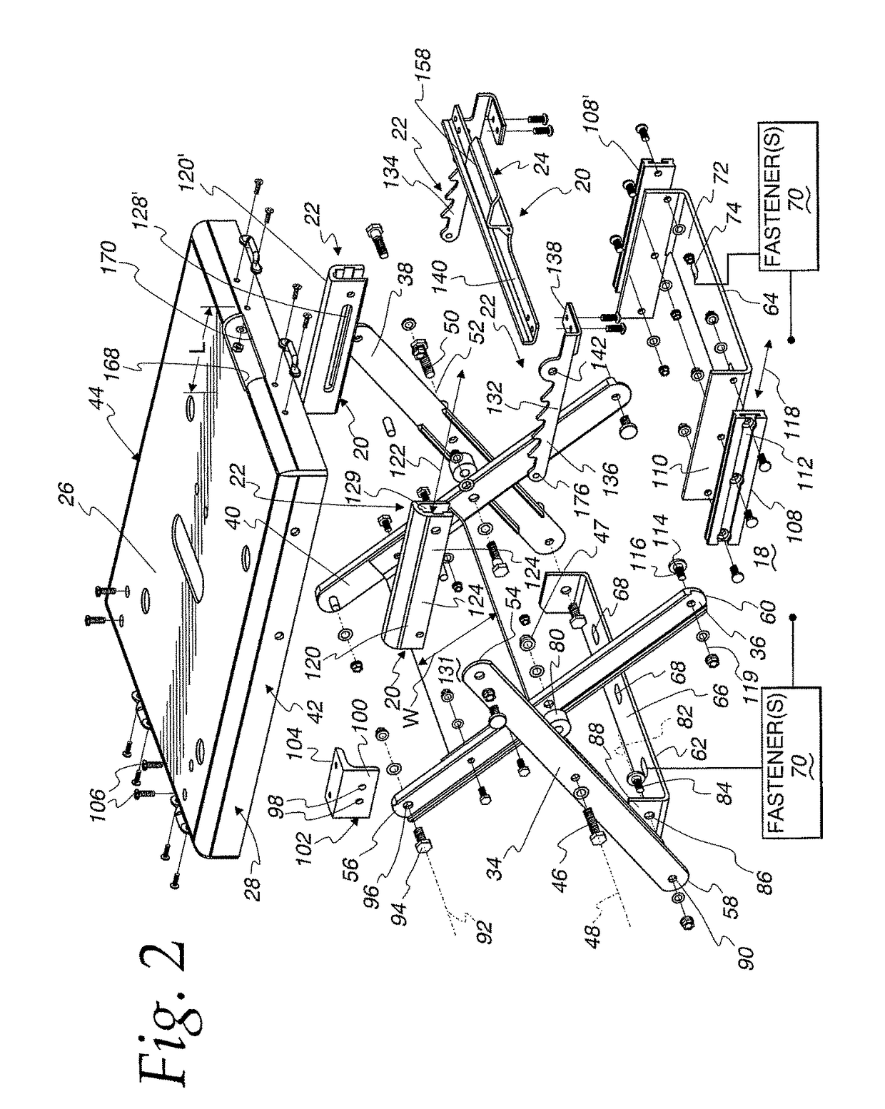 Variable height support