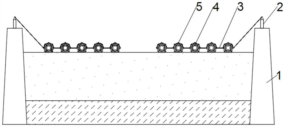 Protection device and protection method for waste PE pipeline for salt pan dam