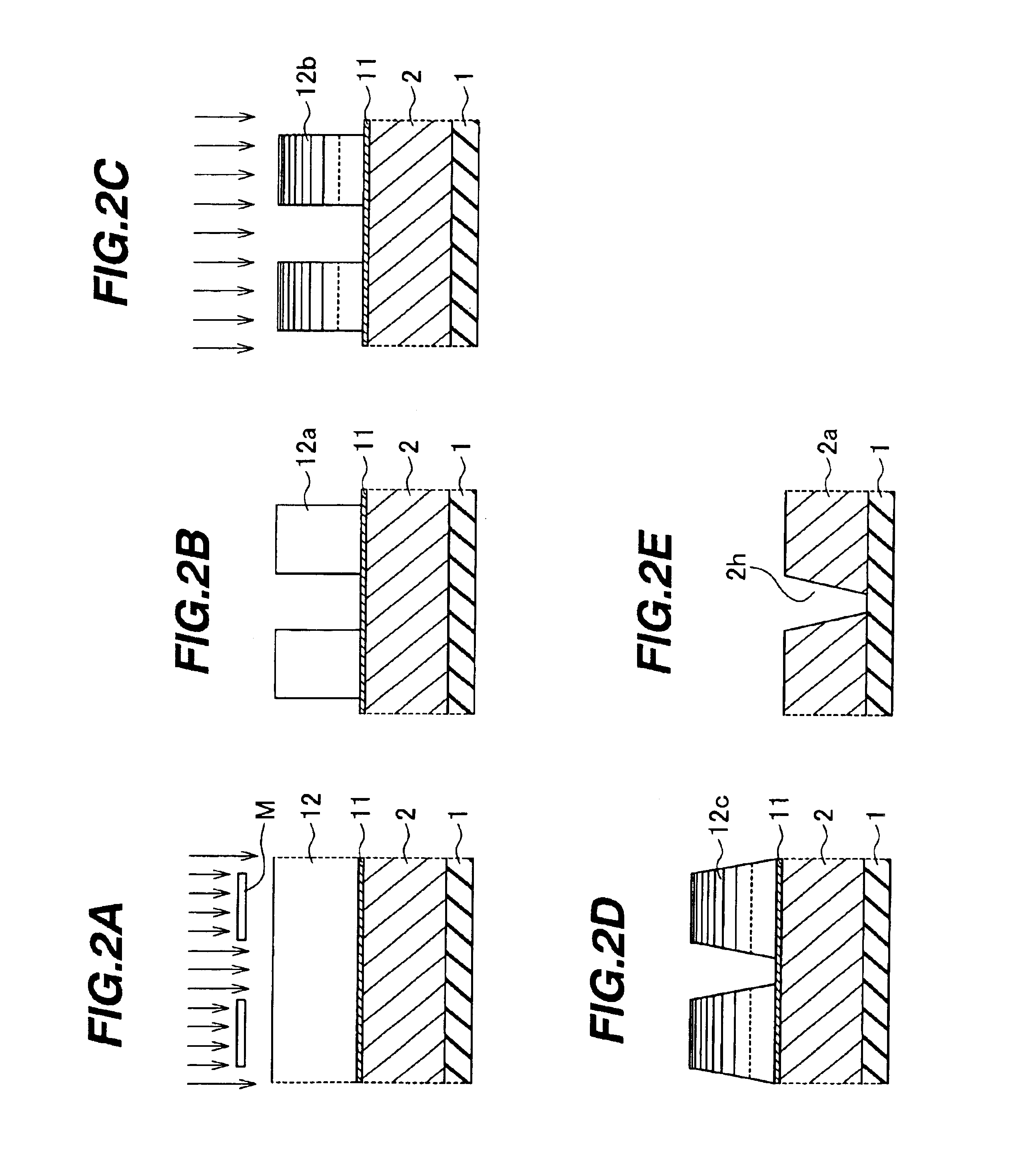 Method of forming a resist pattern and fabricating tapered features