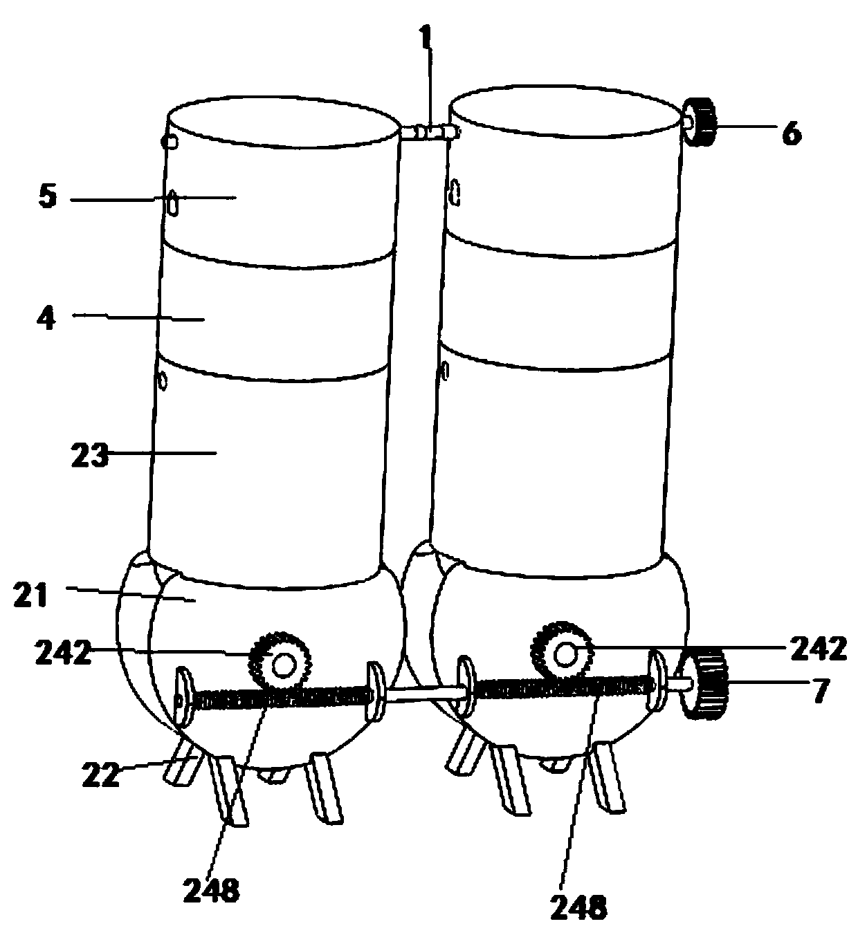 A linkage type multi-stage sewage purification device