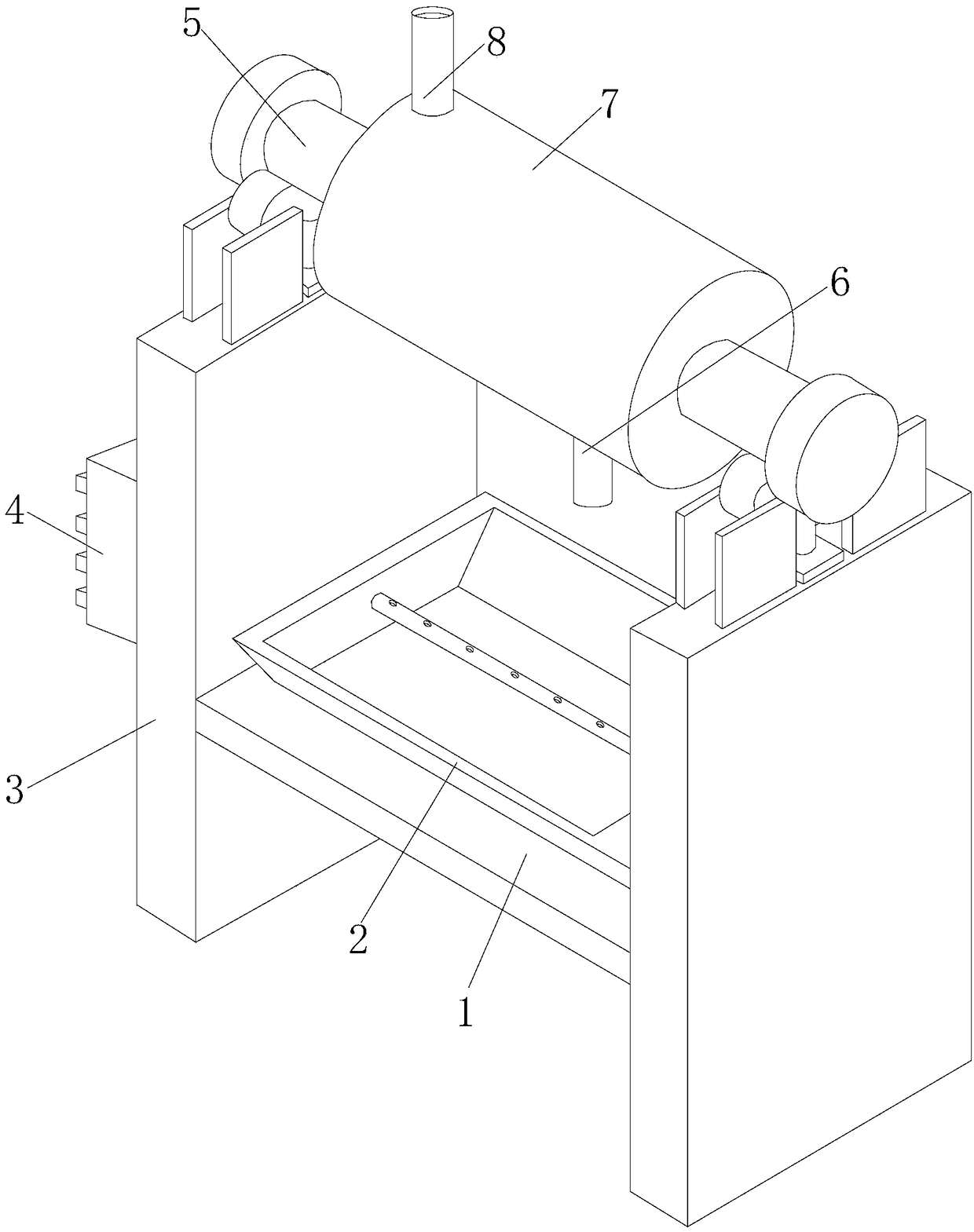 Neodymium-iron-boron rotary hydrogen decrepitation furnace utilizing thermal expansion and cold contraction for pressurizing and sealing