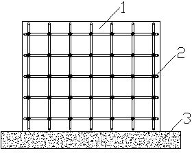 Built-in rope net rammed earth wall body and construction method thereof