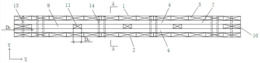 A hollow cross-laminated wood load-bearing board