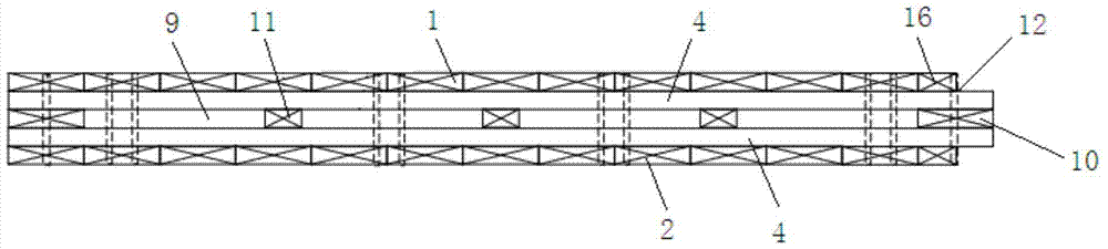 A hollow cross-laminated wood load-bearing board