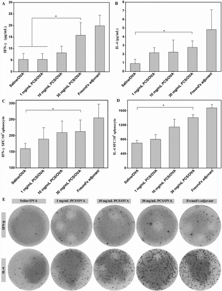 Application of phosphorylated chitosan as immuno-adjuvant in vaccine therapy