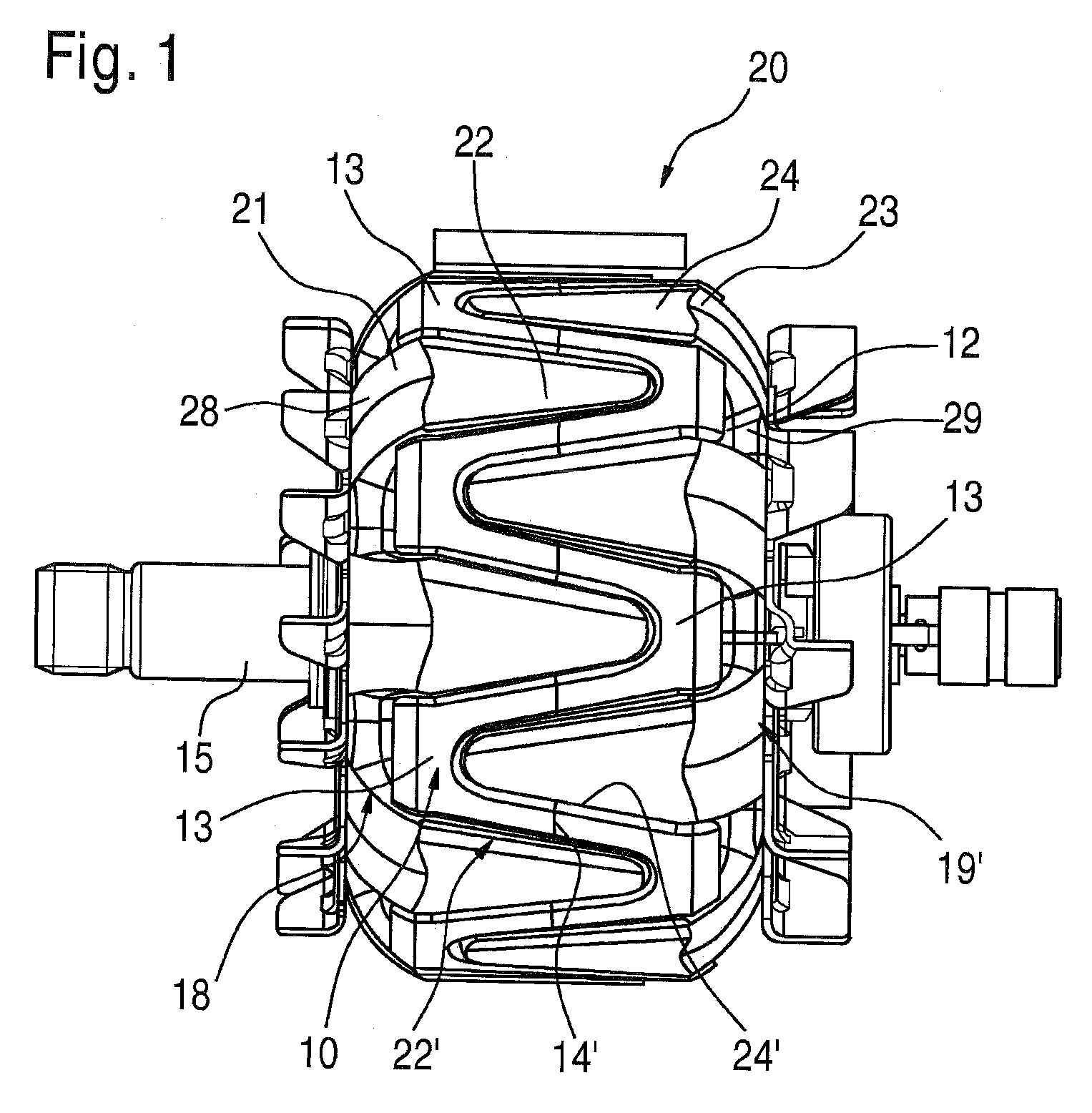 Claw pole generator and closure body for a claw pole generator