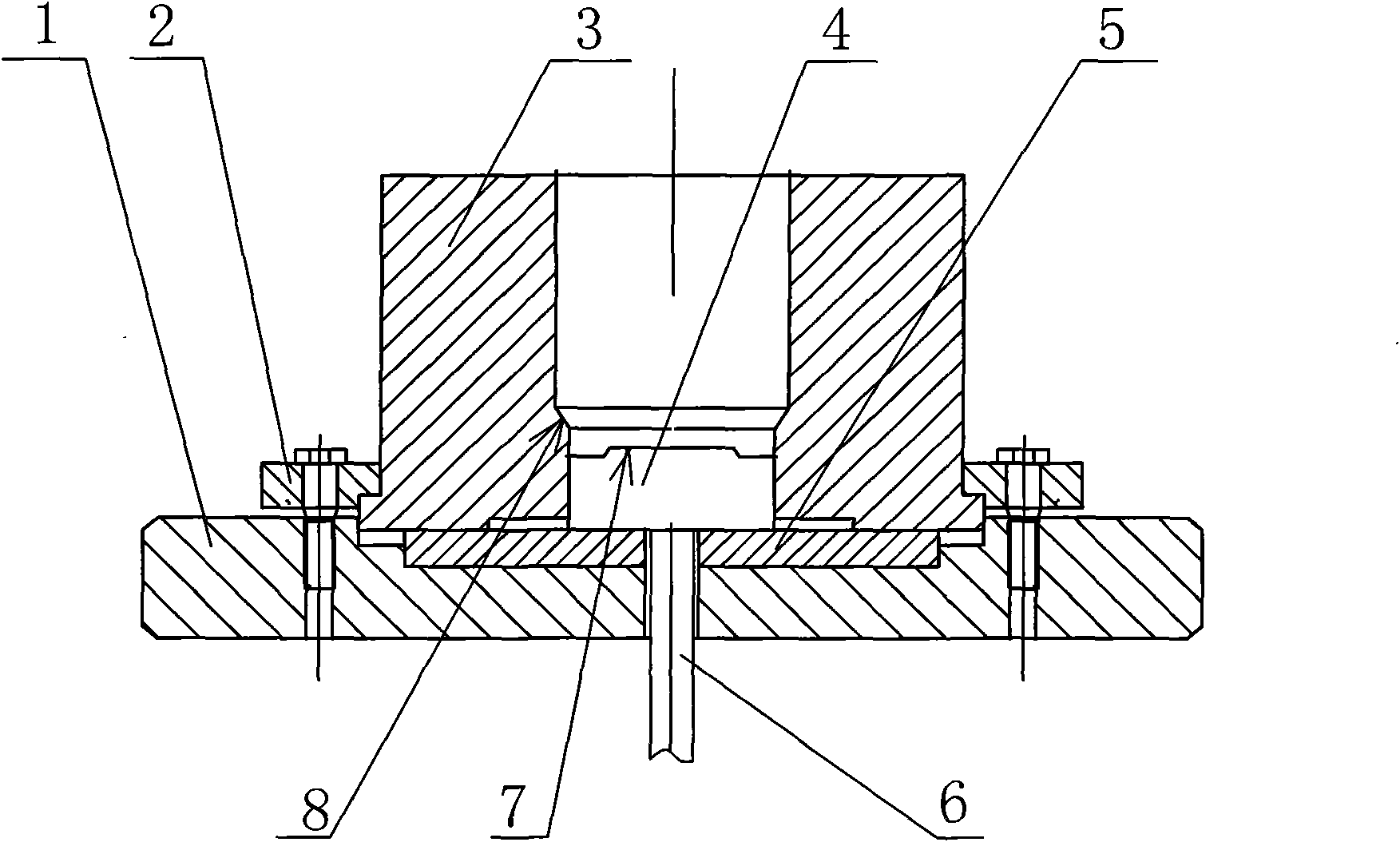 Specially-shaped extruding female die of aluminium alloy seamless gas cylinder