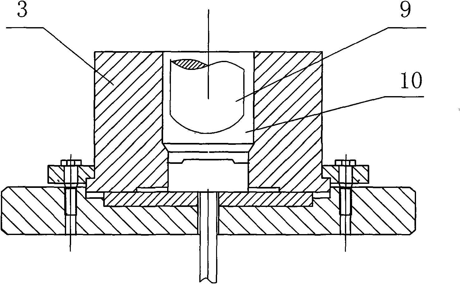 Specially-shaped extruding female die of aluminium alloy seamless gas cylinder