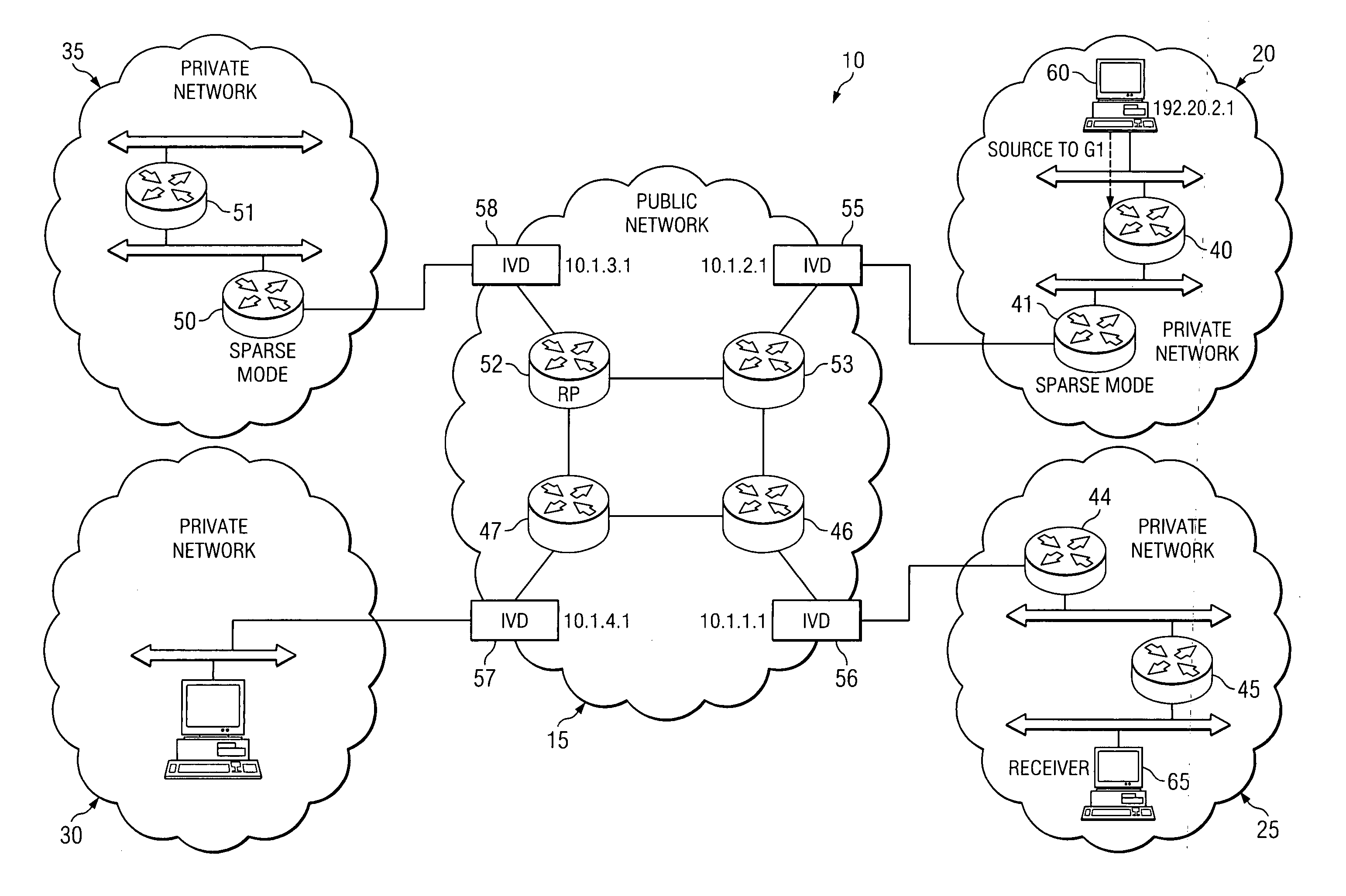 System and method for providing packet proxy services across virtual private networks