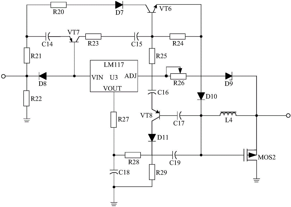 Three-terminal voltage-stabilizing inverter power supply used for charging and based on voltage detection circuit