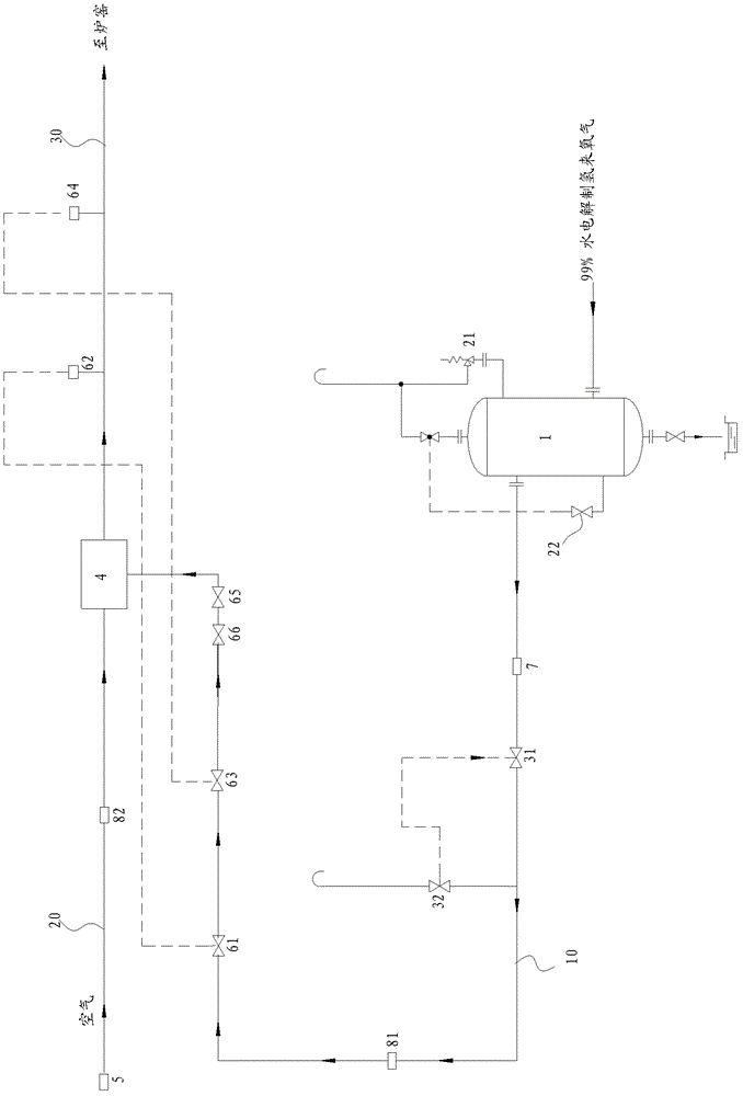 Electrolytic hydrogen production process during production of polysilicon and oxygen recovery system thereof