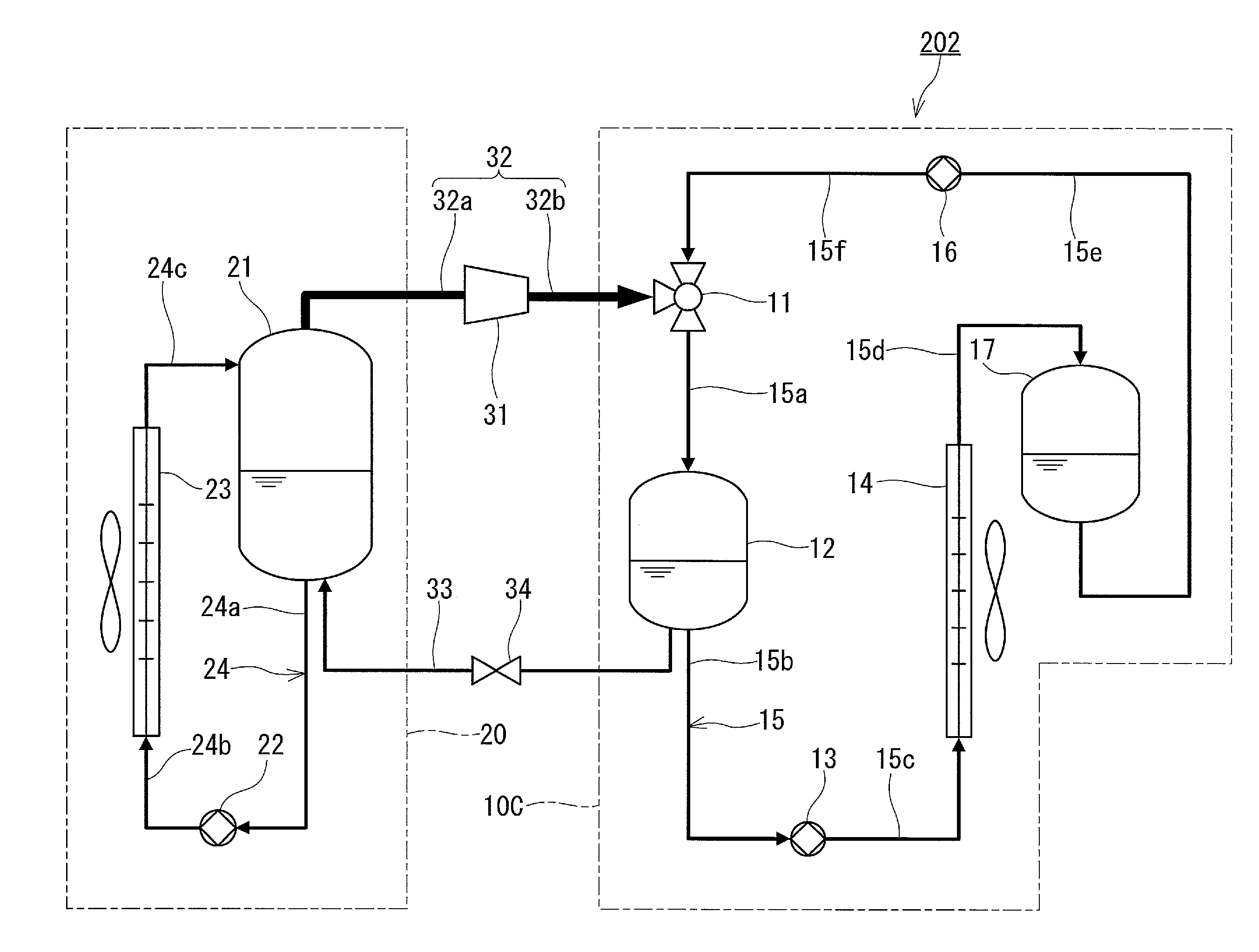 Heat exchanging device and heat pump