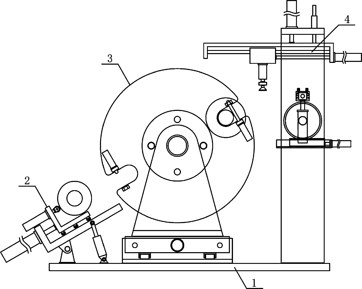 Automatic film roll changing and conveying device