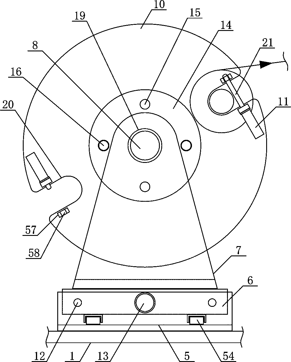 Automatic film roll changing and conveying device