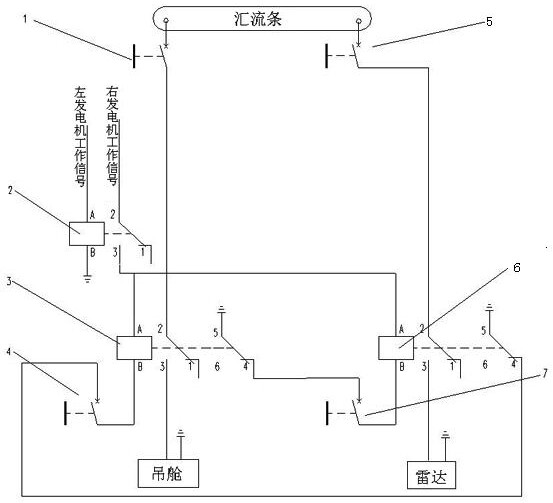 Pod and radar power supply control circuit of training plane