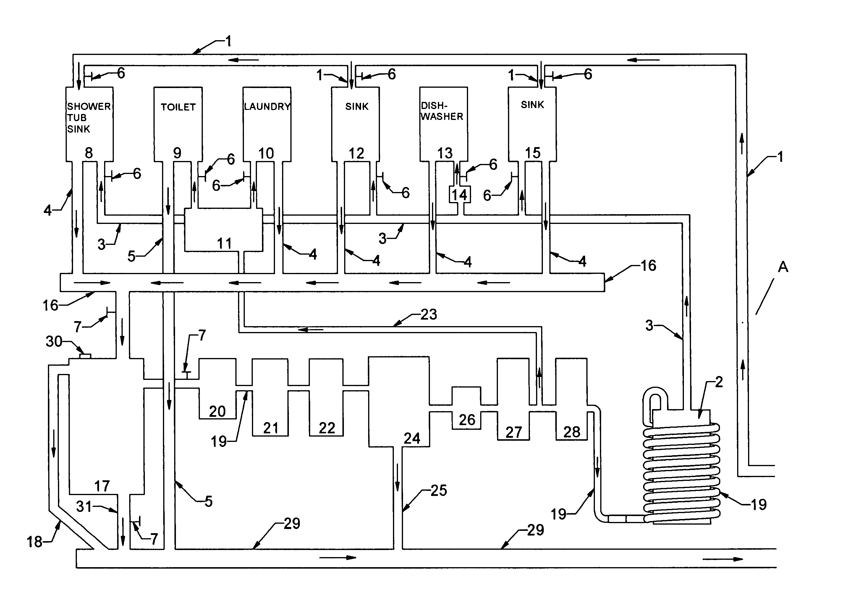 Waste water filtering and recycling system