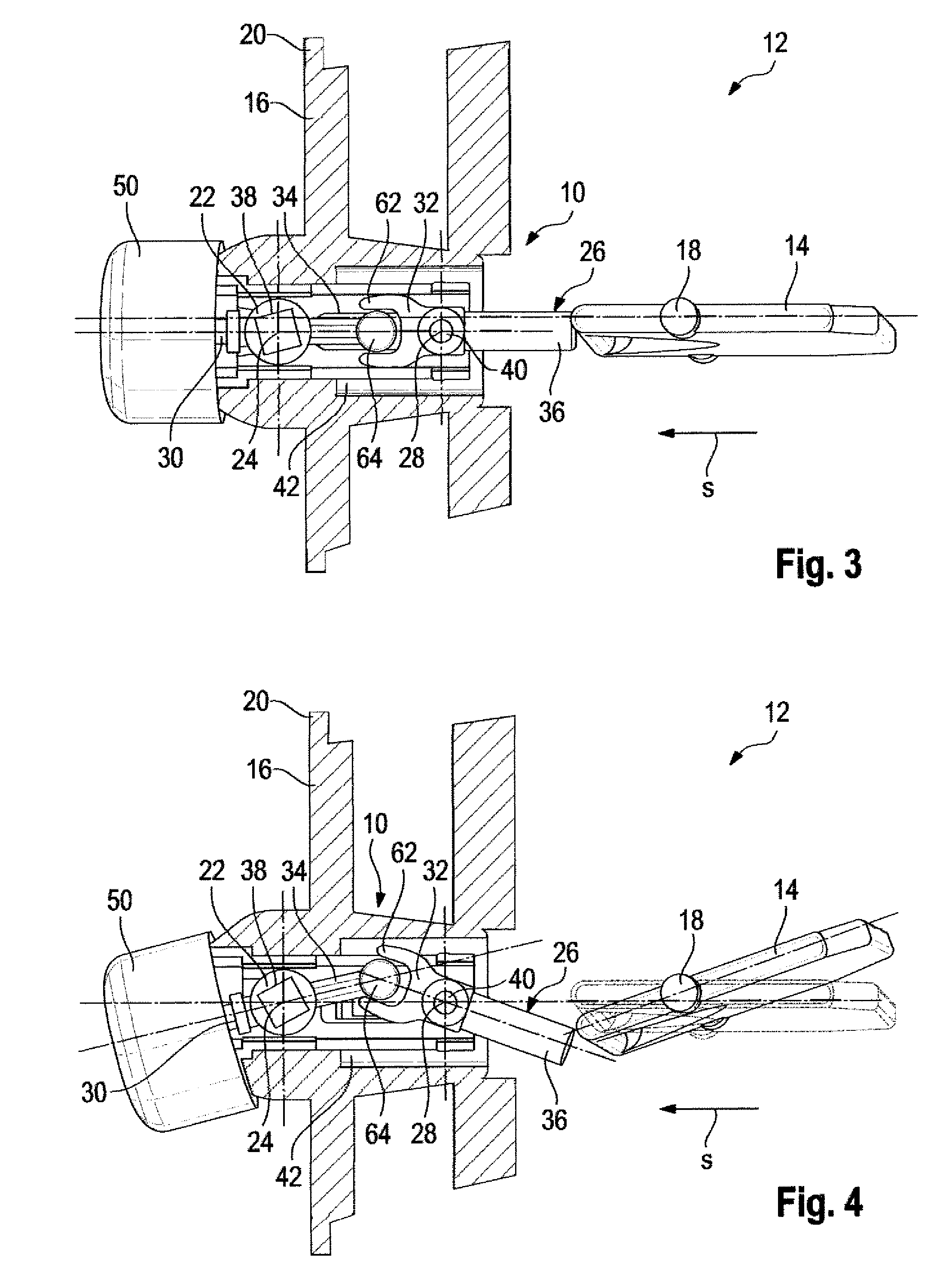 Operating device for an air vent and air vent