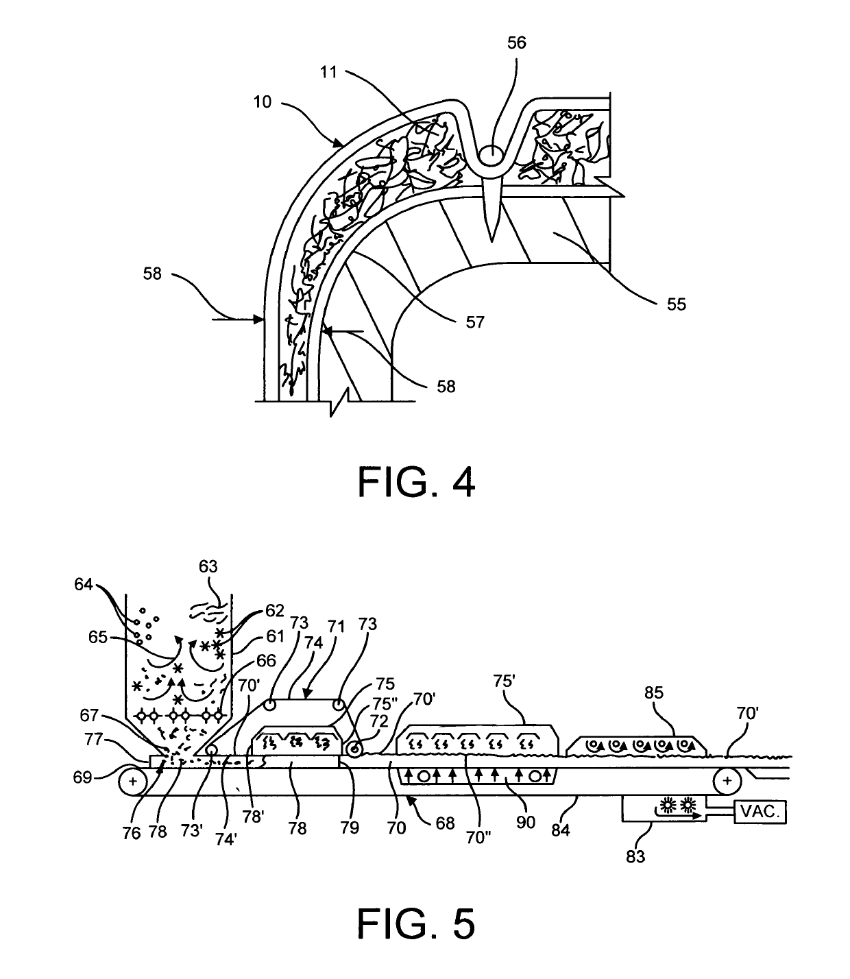 Thermally insulating sheet formed from a down core structure and method of fabrication