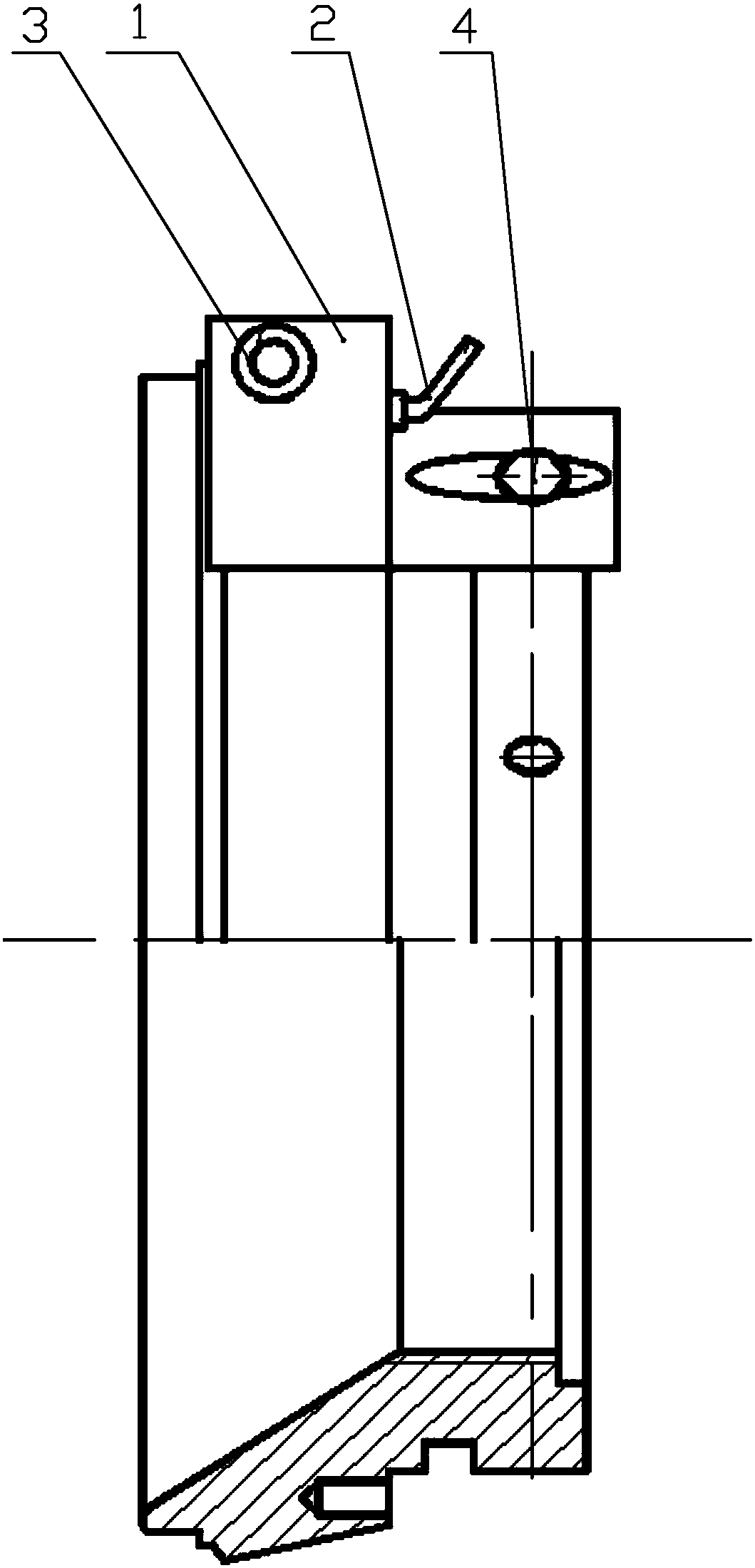 Clamp special for cavity-like part bevel drilling