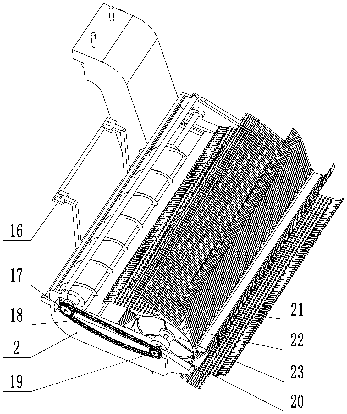 Caterpillar water chestnut combine harVester