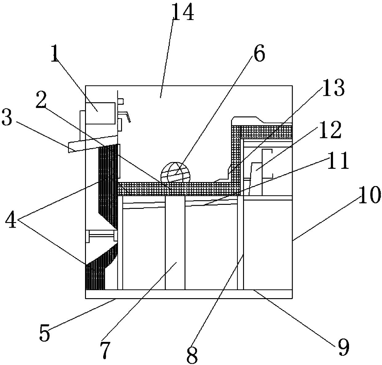 Dome device for oil-water-sand separation equipment