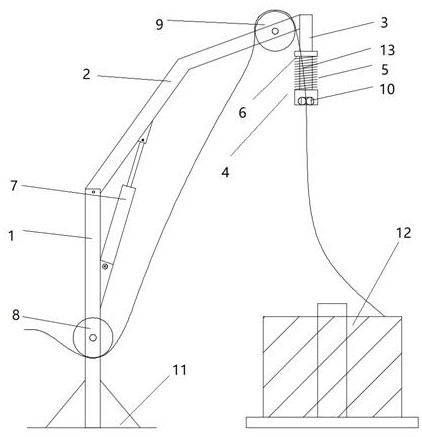 Elephant trunk type vertical paying-off device