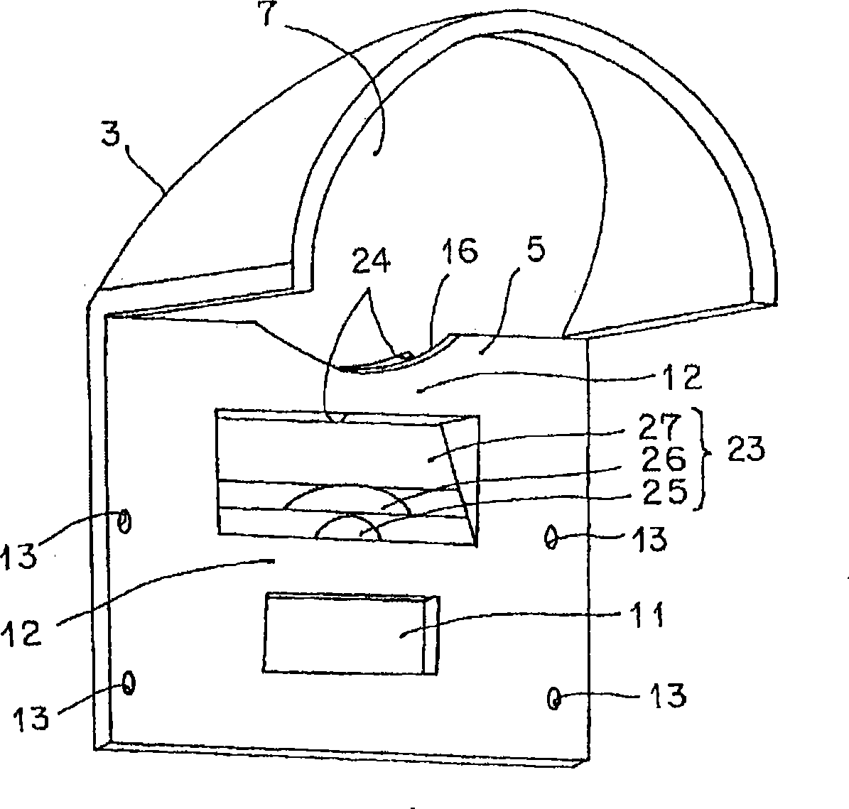 Lamp fitting for vehicle