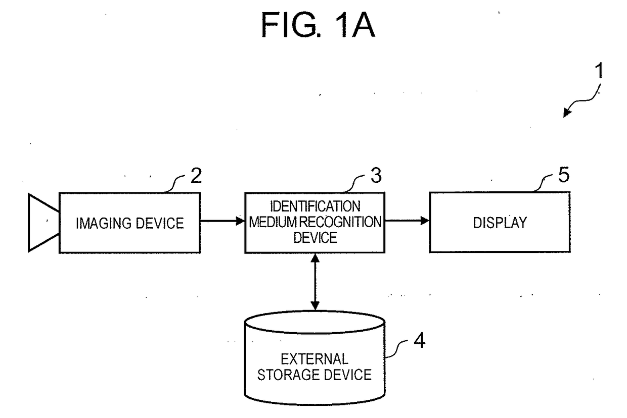 Identification medium recognition device and identification medium recognition method