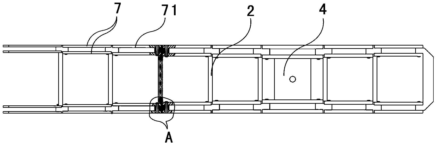 Discrete combination type arm frame for super-large centrifugal machine