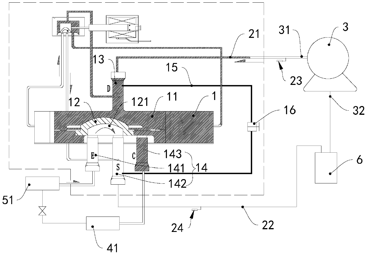 Four-way valve, four-way valve assembly, air conditioner and working method thereof