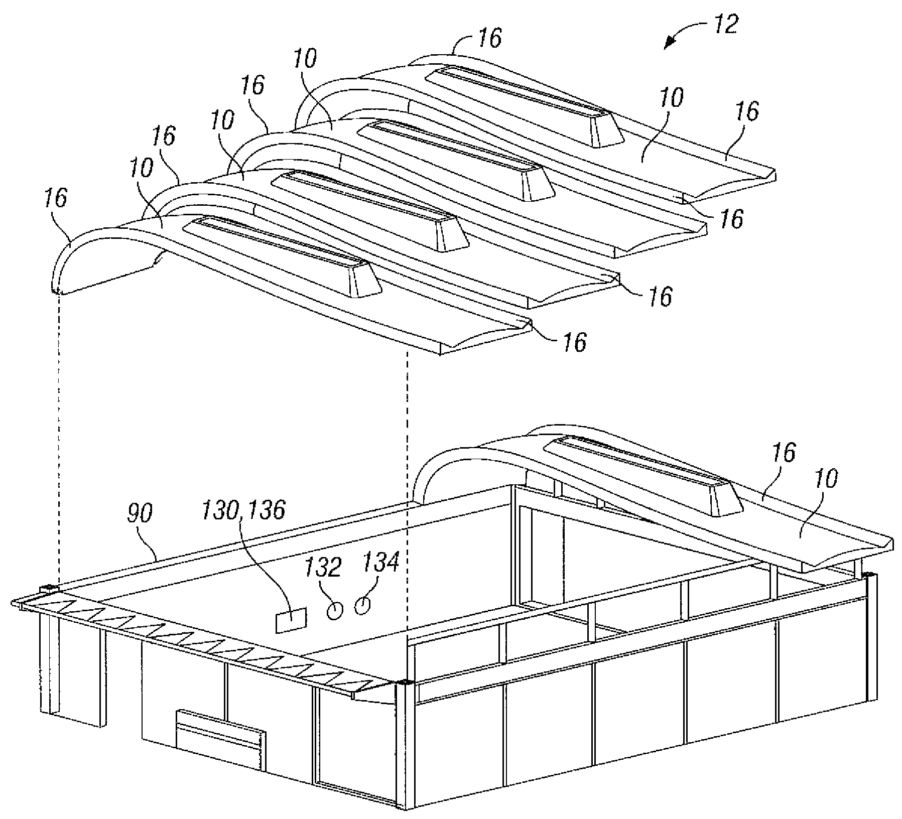 Modular roof structural units and use thereof