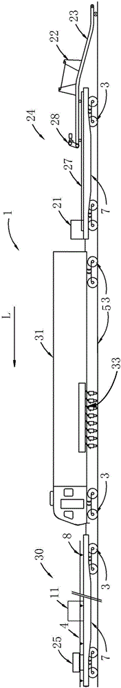 Continuous rail changing operation train and operation method thereof