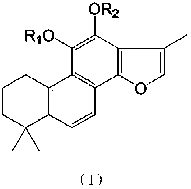 Tanshinone IIA phosphate phenolic ester derivative and preparation process thereof