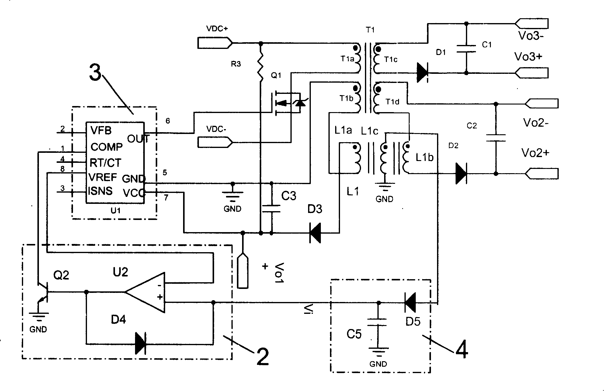 Multi-path output power supply