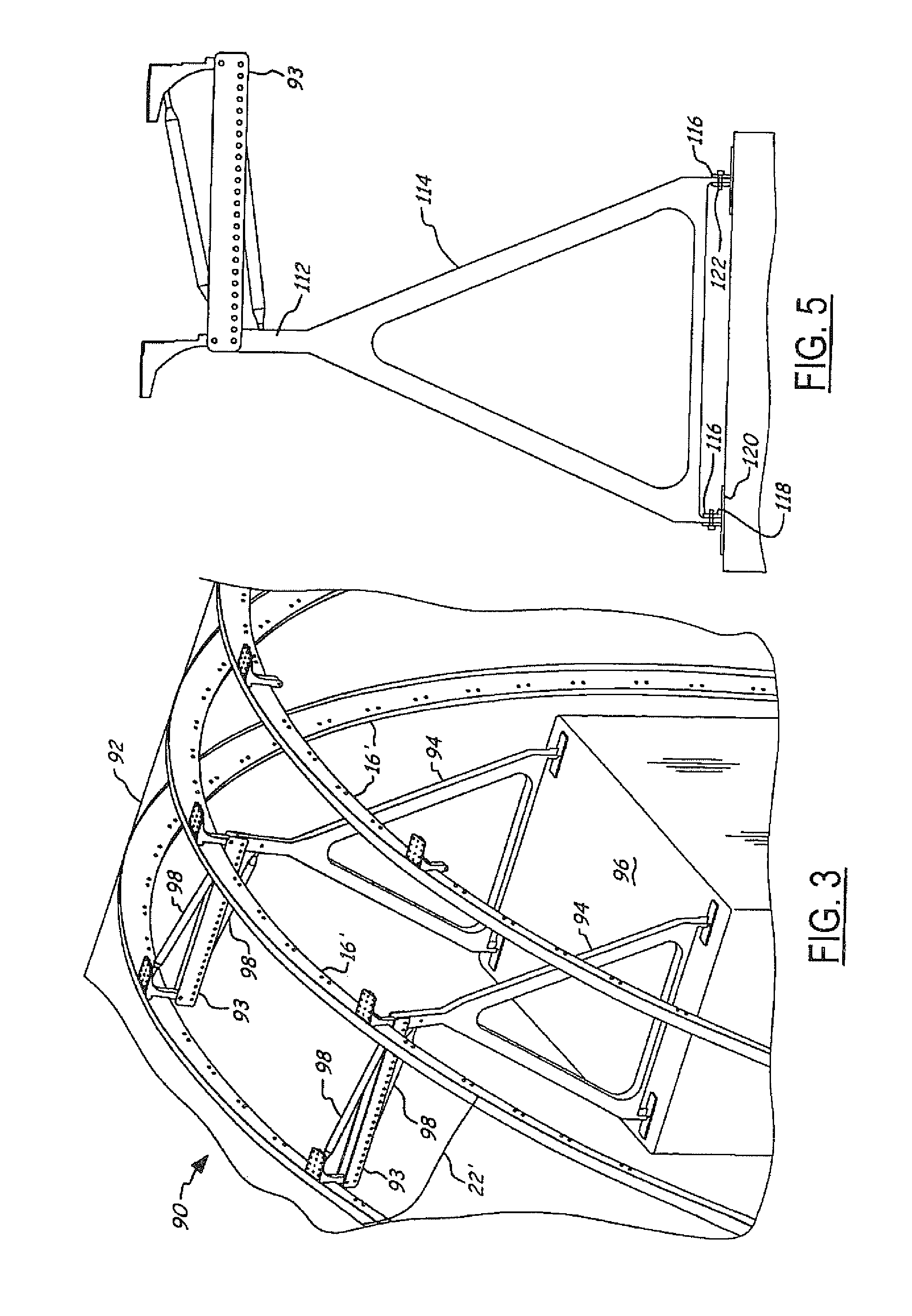 Overhead bin and monument attachment support system